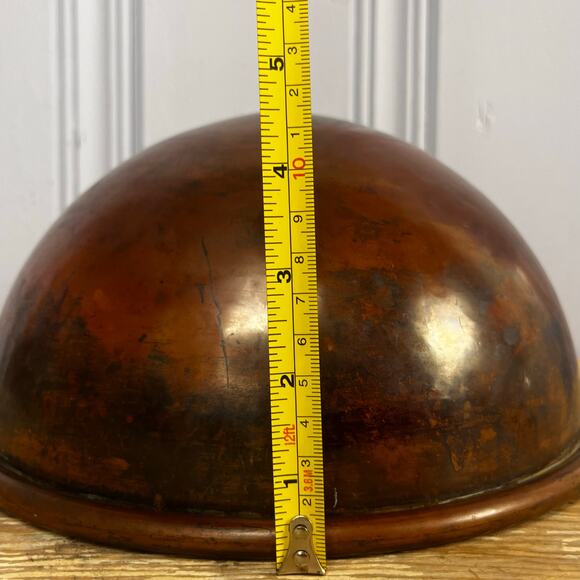 Vintage French Copper Mixing Bowl Pastry Chef Round Bottom 10” Rolled Rim Heavy - Picture 6 of 16